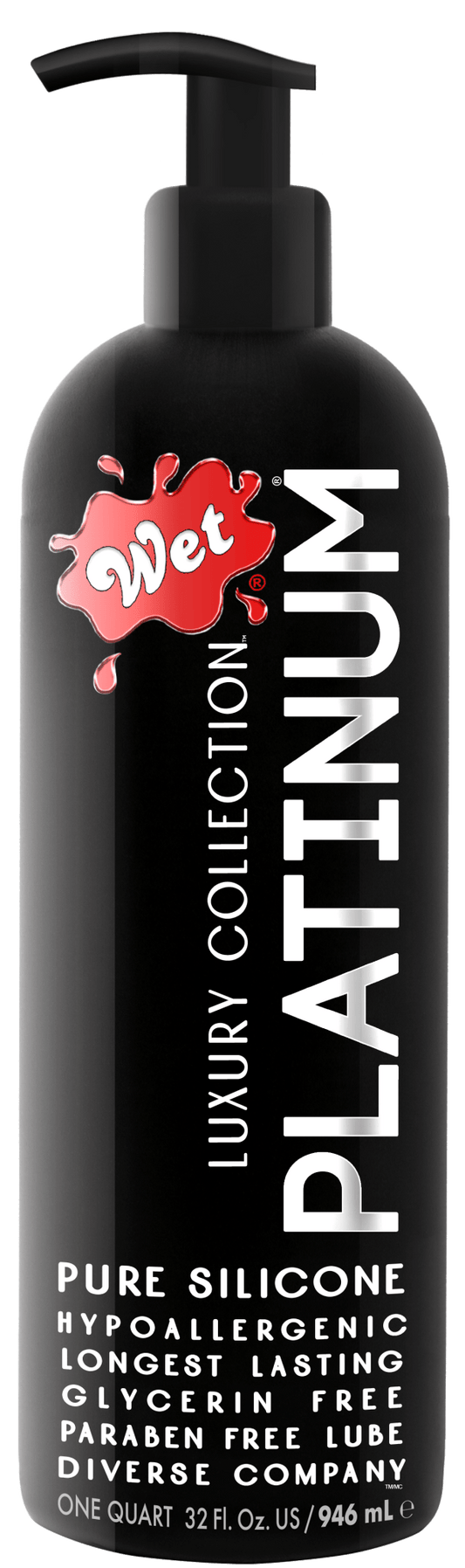 Wet Platinum Silicone Based Sex Lube 32 Ounce - Lubes - The Rabbit Hole Life