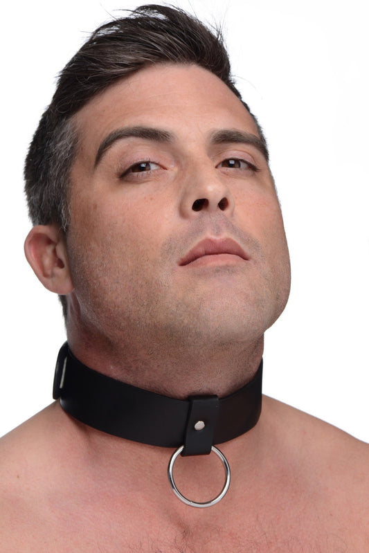 Wide Collar with O-ring - bondage-collars - The Rabbit Hole Life