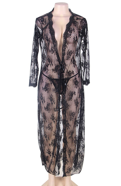 YesX YX824 Dressing Gown Black - The Rabbit Hole Life