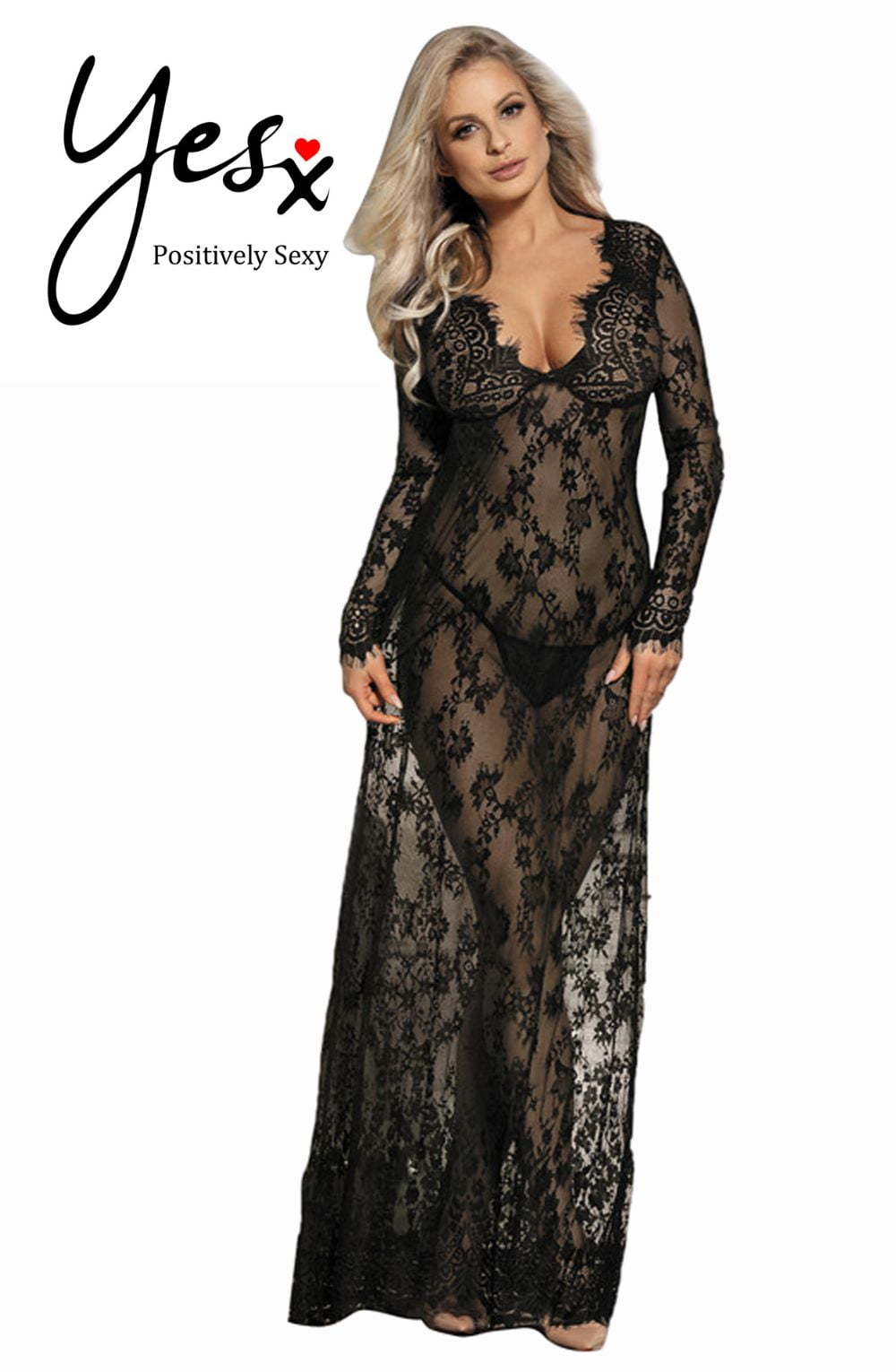 YesX YX826 Long Gown & Thong - The Rabbit Hole Life