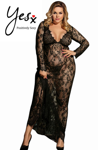 YesX YX826Q Long Gown & Thong - The Rabbit Hole Life