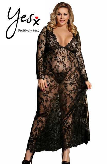 YesX YX826Q Long Gown & Thong - The Rabbit Hole Life