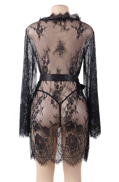 YesX YX827 Robe Set Black - The Rabbit Hole Life