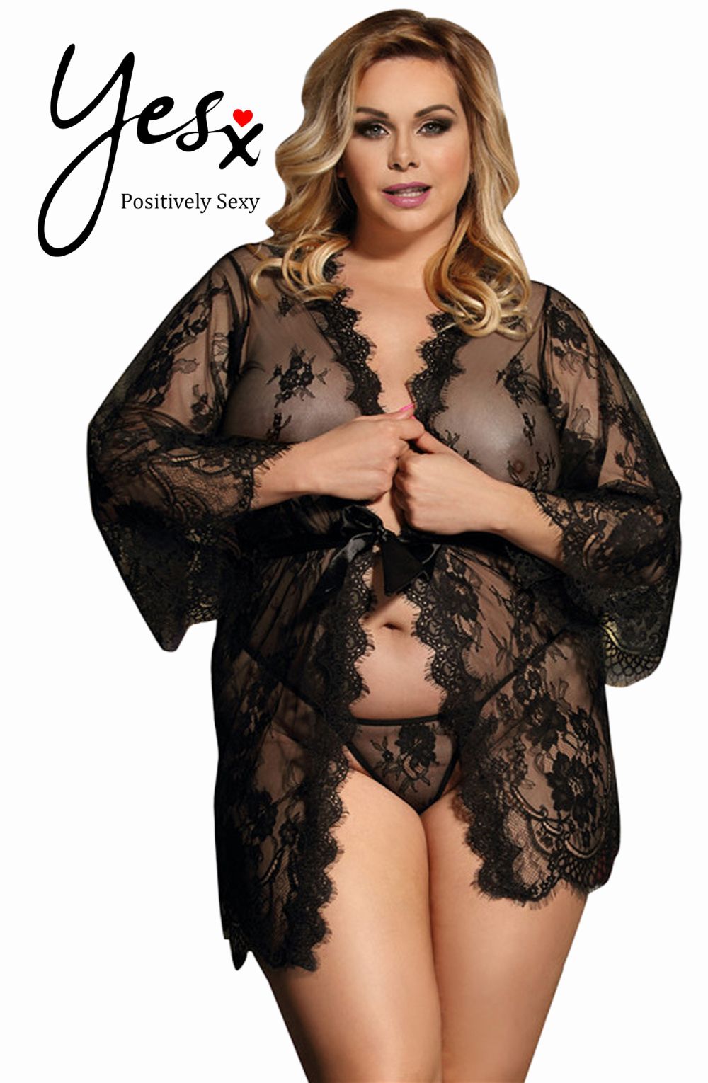 YesX YX827Q Robe Set Black - Up to 6XL - The Rabbit Hole Life