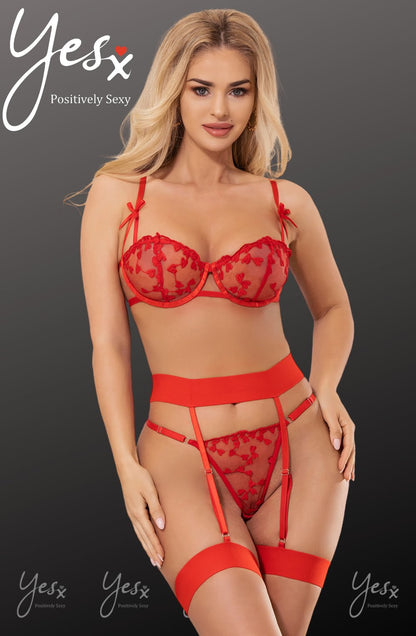 YesX YX845 Bra Set Red - The Rabbit Hole Life