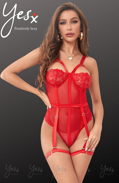 YesX YX858 Red Bodysuit - The Rabbit Hole Life