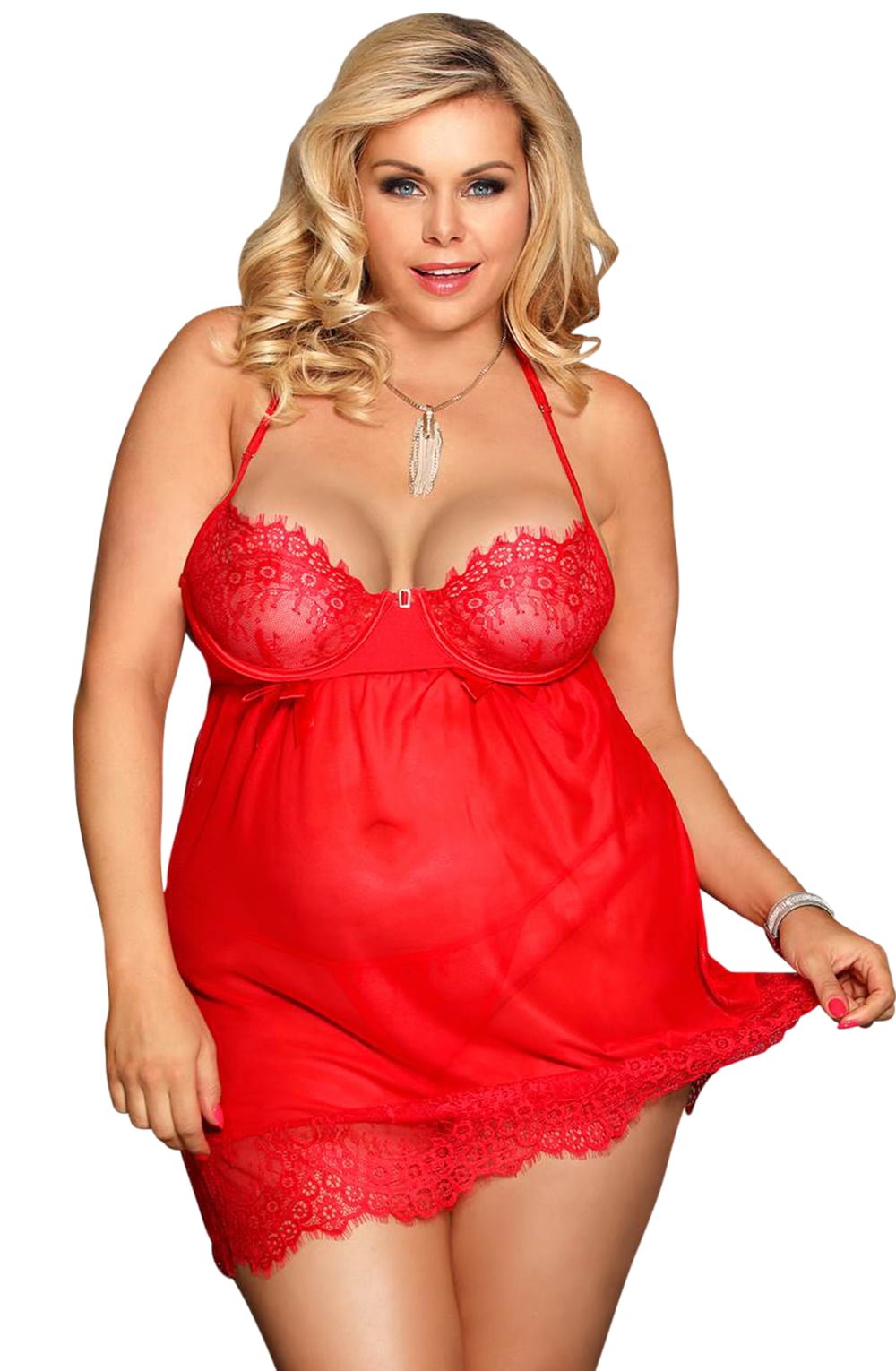 YesX YX952Q Red Babydoll Set - The Rabbit Hole Life