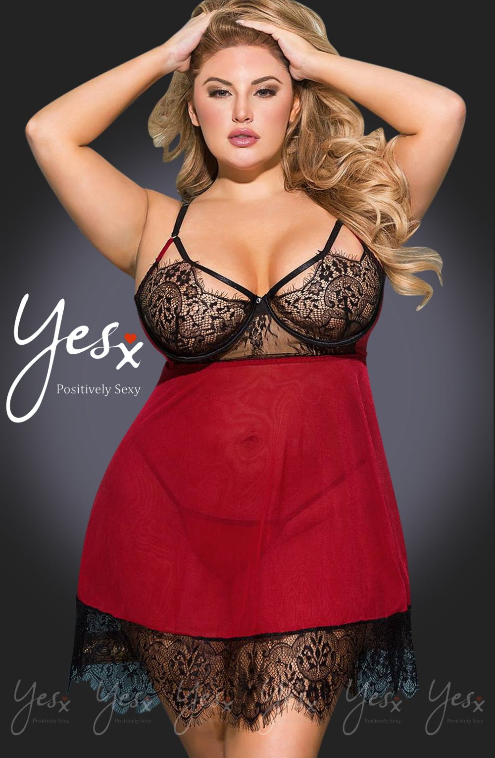 YesX YX958Q Black/Red Babydoll Set - The Rabbit Hole Life