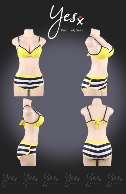 YesX YX963 Bikini 3 Piece Set Yellow - The Rabbit Hole Life