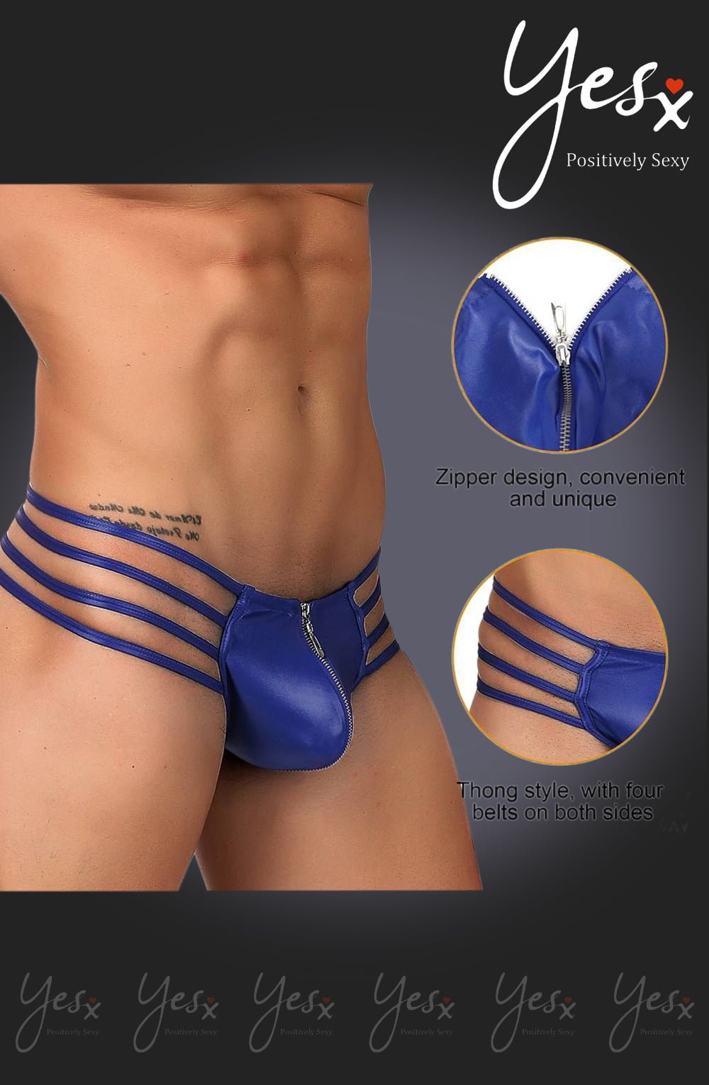 YesX YX972 Men's Thong Blue - The Rabbit Hole Life