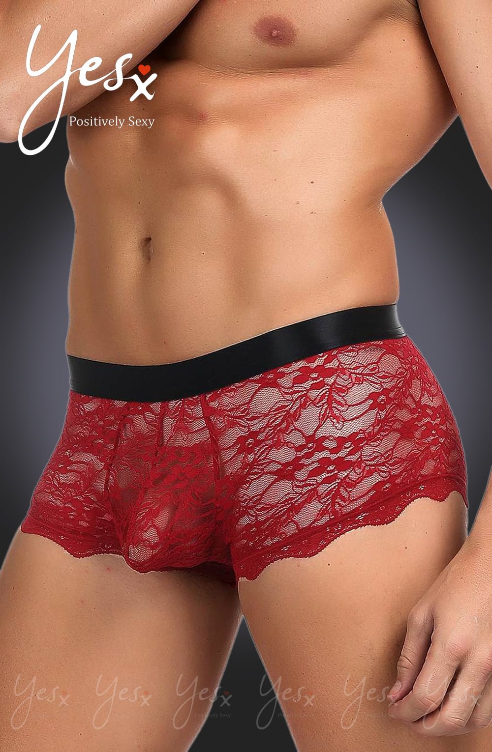 YesX YX976 Mens Boxer Brief Red/Black - The Rabbit Hole Life