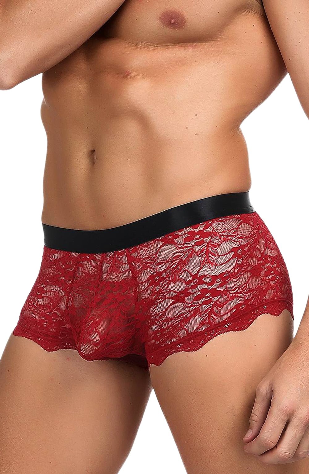 YesX YX976 Mens Boxer Brief Red/Black - The Rabbit Hole Life