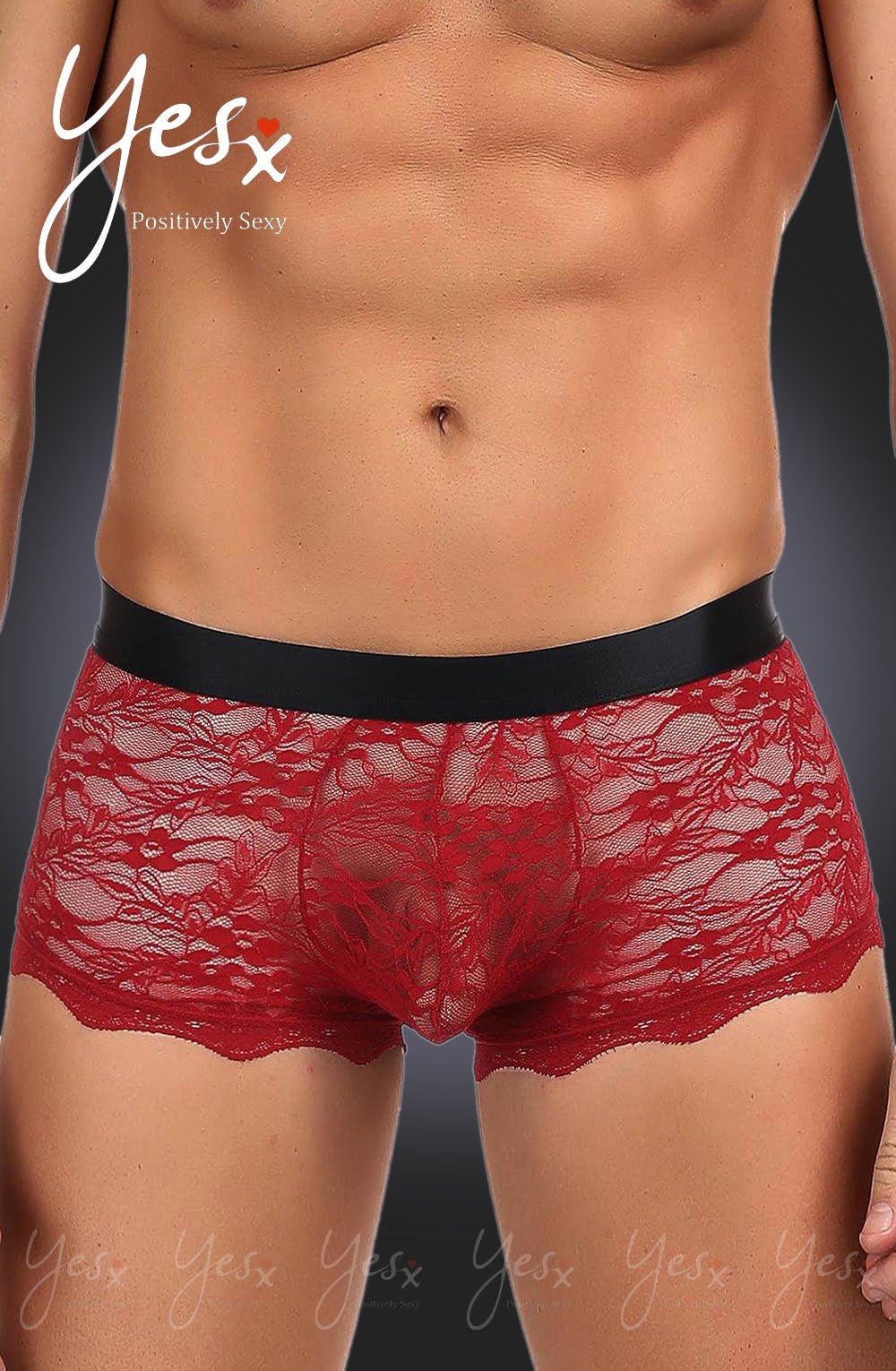 YesX YX976 Mens Boxer Brief Red/Black - The Rabbit Hole Life