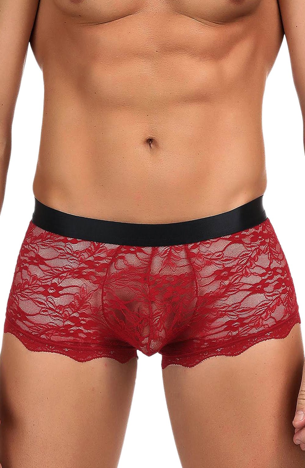 YesX YX976 Mens Boxer Brief Red/Black - The Rabbit Hole Life