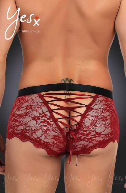 YesX YX976 Mens Boxer Brief Red/Black - The Rabbit Hole Life