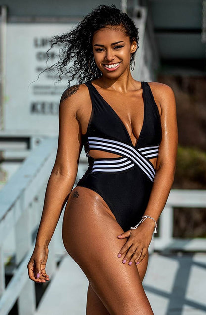 YesX YX980 One Piece Swimsuit Black - The Rabbit Hole Life