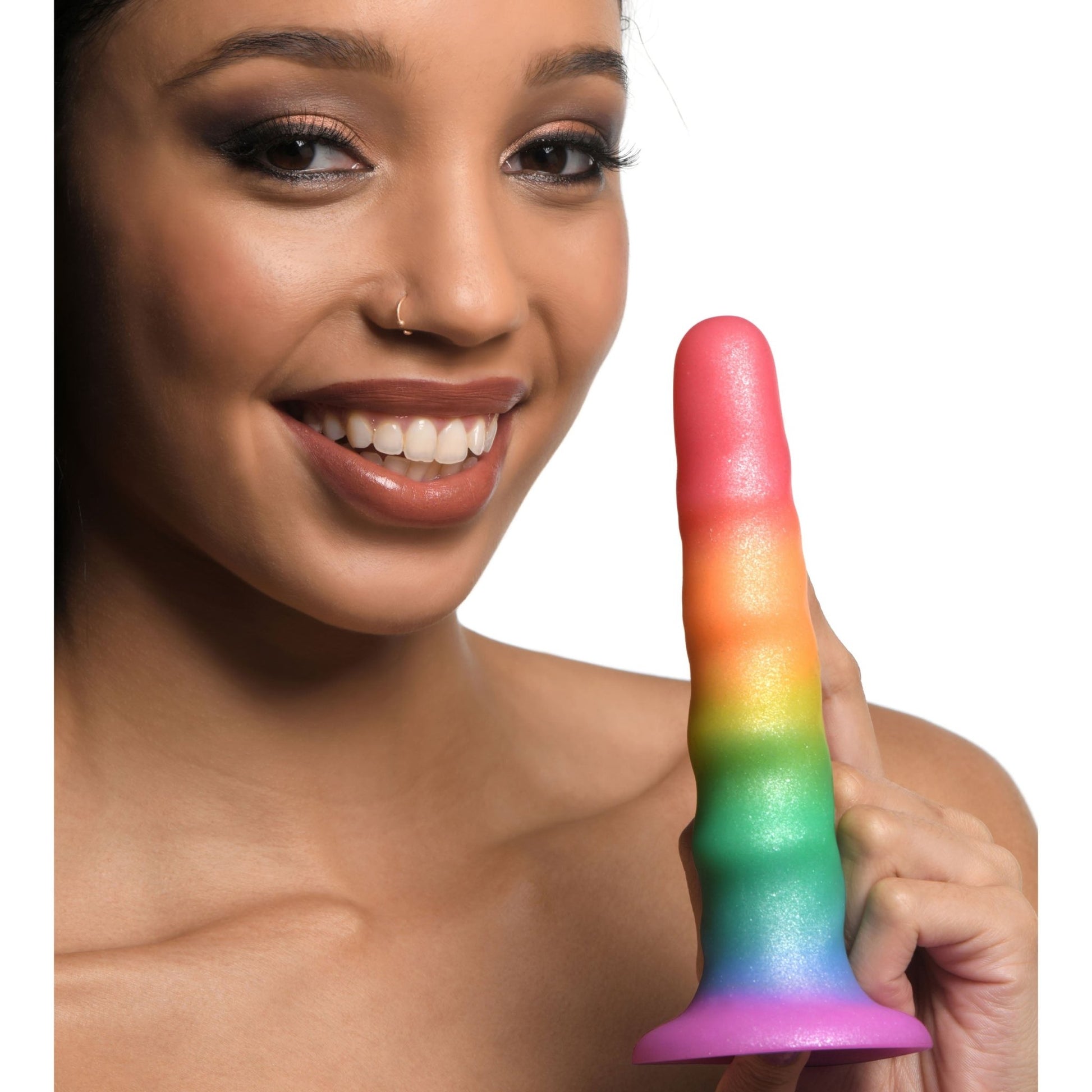 Zigzag Rainbow Silicone Dildo - Dildos - The Rabbit Hole Life