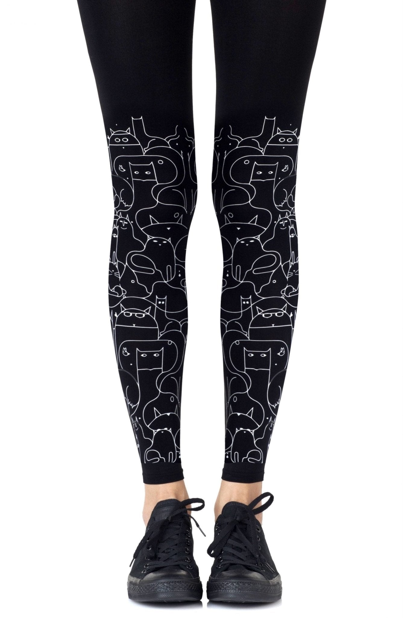 Zohara "Cat Lady" Black Footless Tights - The Rabbit Hole Life