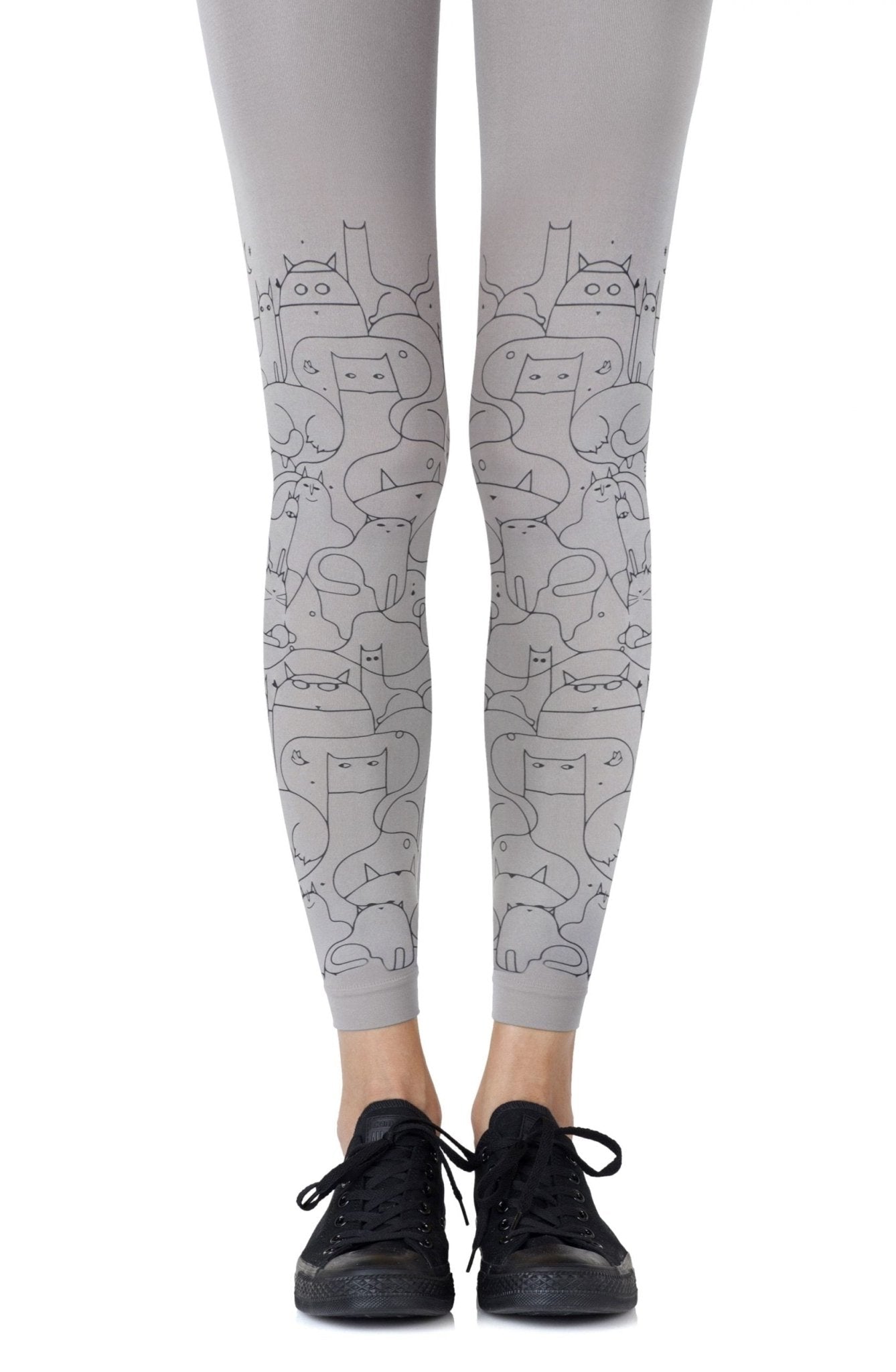 Zohara "Cat Lady" Grey Footless Tights - The Rabbit Hole Life