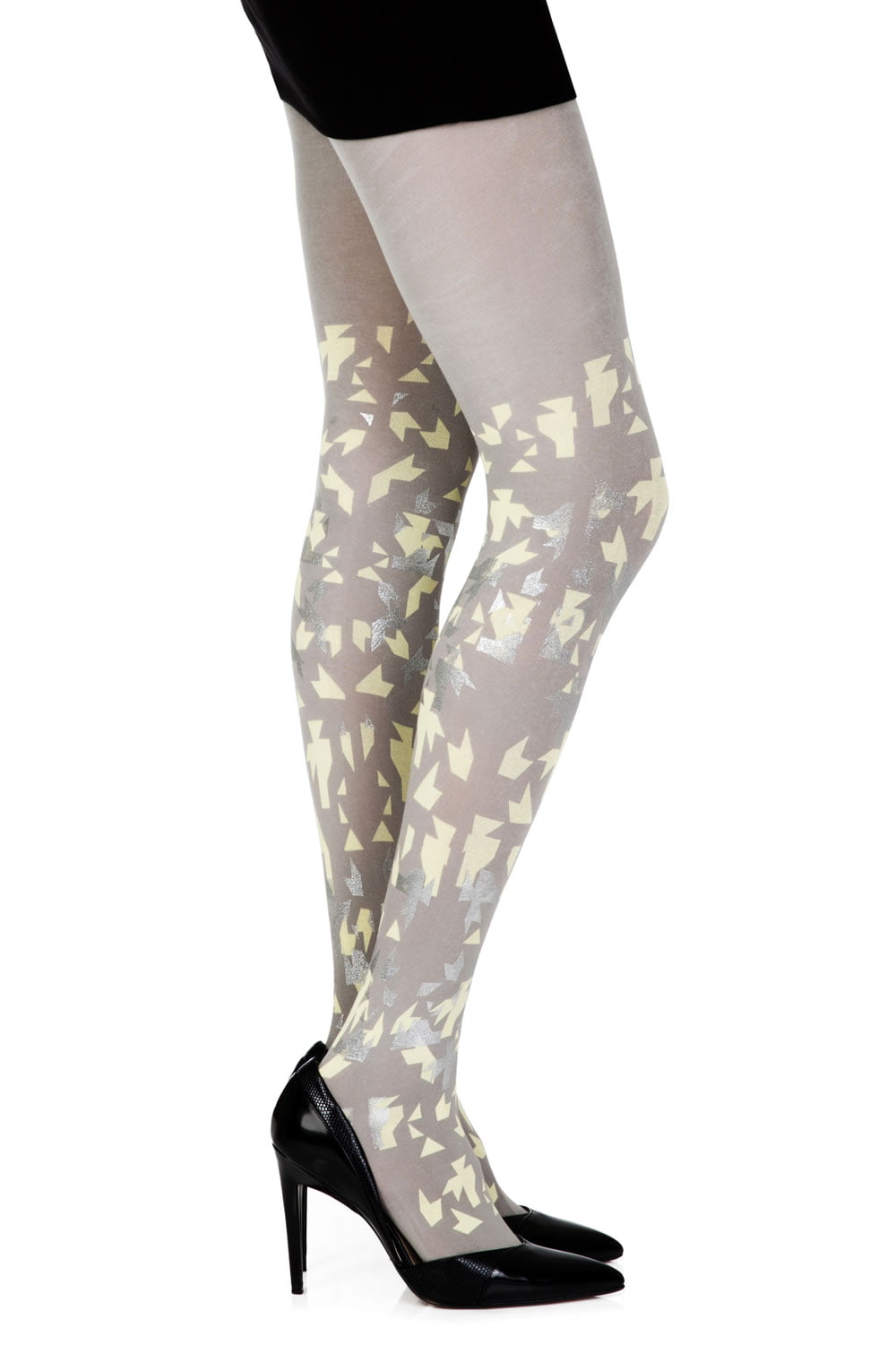 Zohara "Confetti" Grey Print Tights - The Rabbit Hole Life