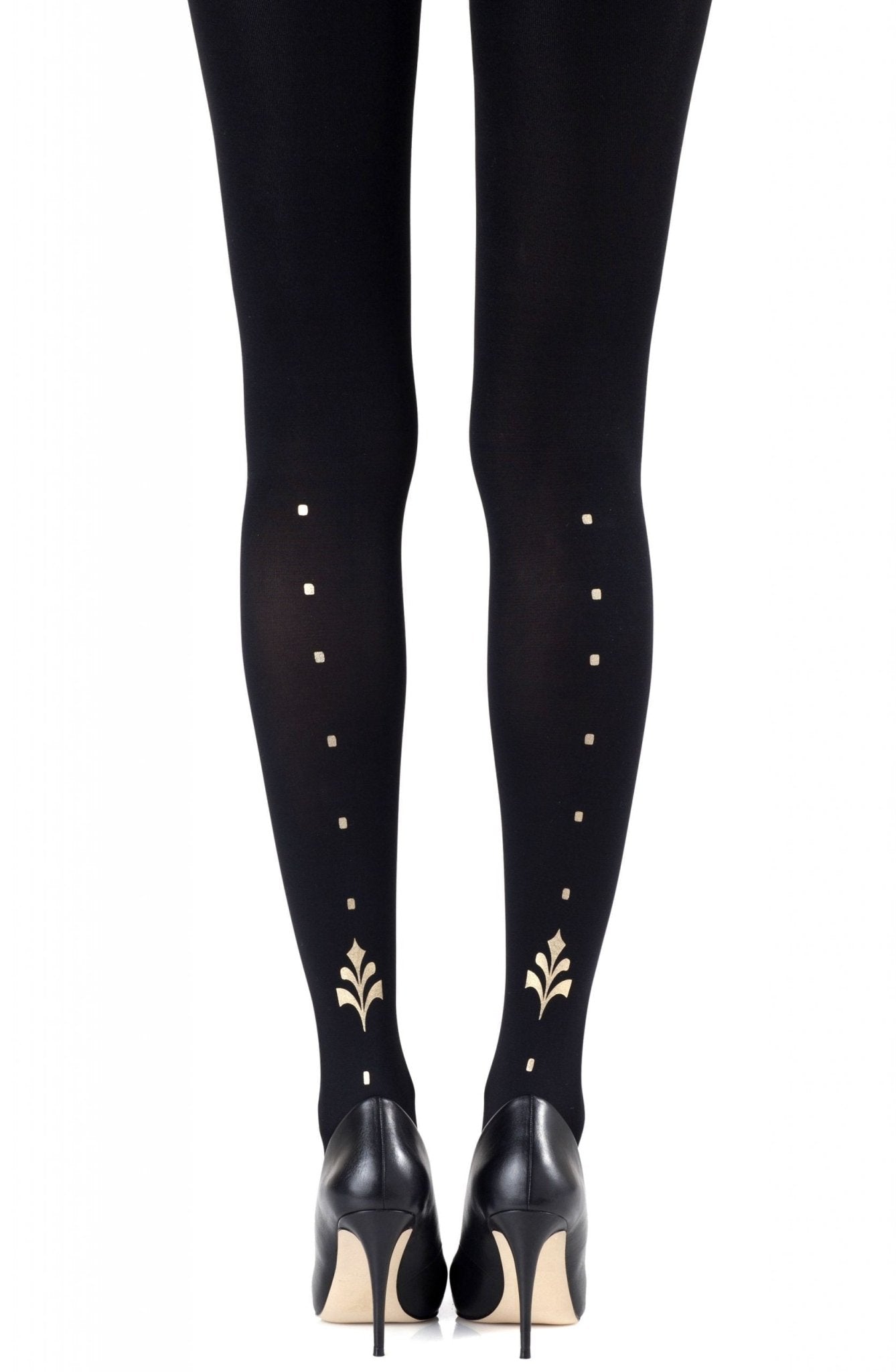 Zohara "Dot Calm" Gold Print Tights - The Rabbit Hole Life