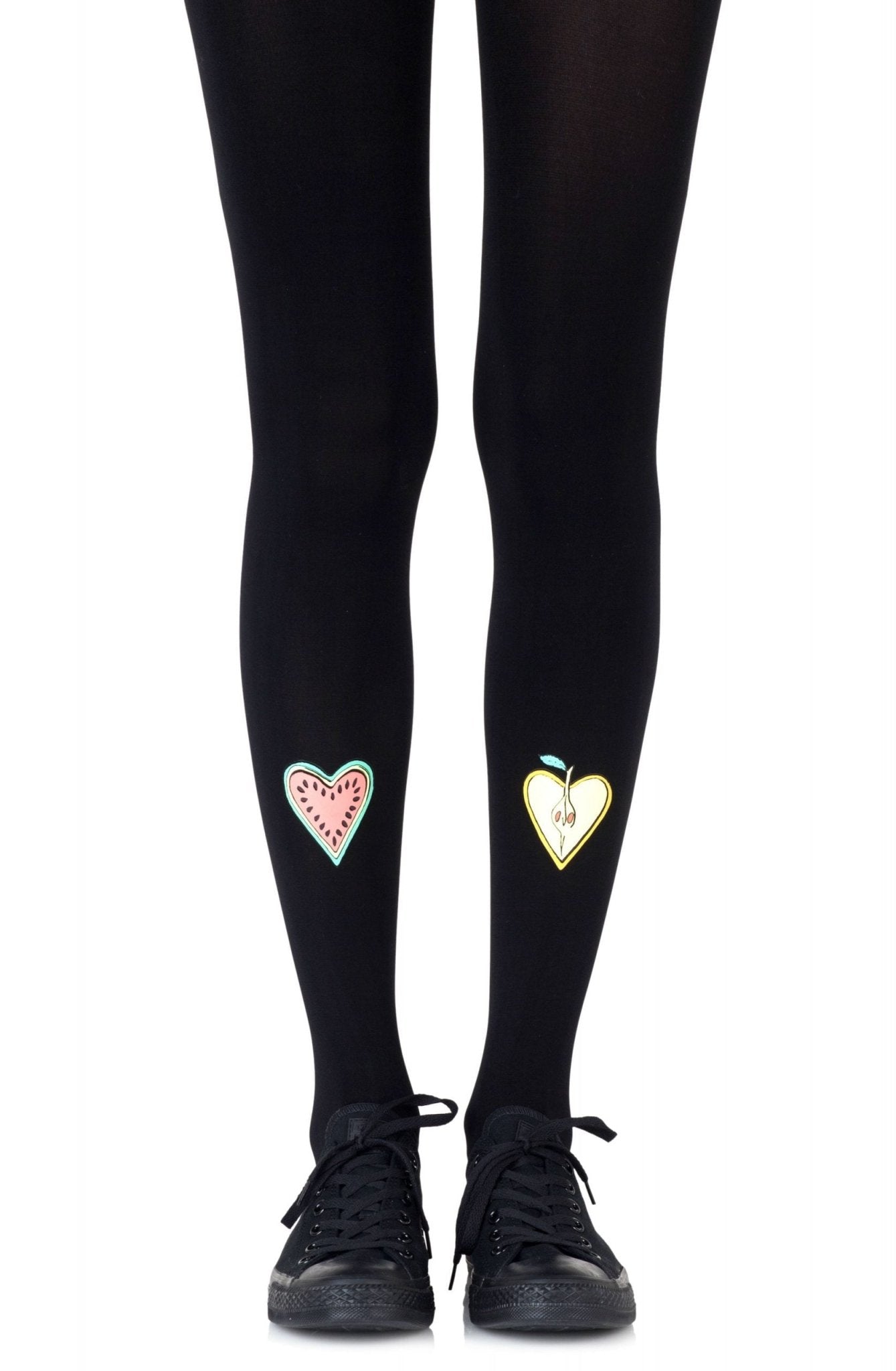 Zohara "Fruit Cocktail" Black Print Tights - The Rabbit Hole Life