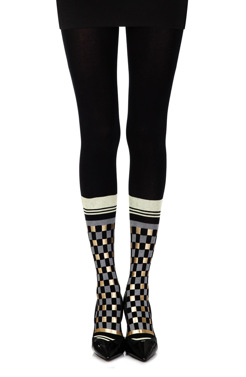 Zohara "Happy Socks" Black Print Tights - The Rabbit Hole Life