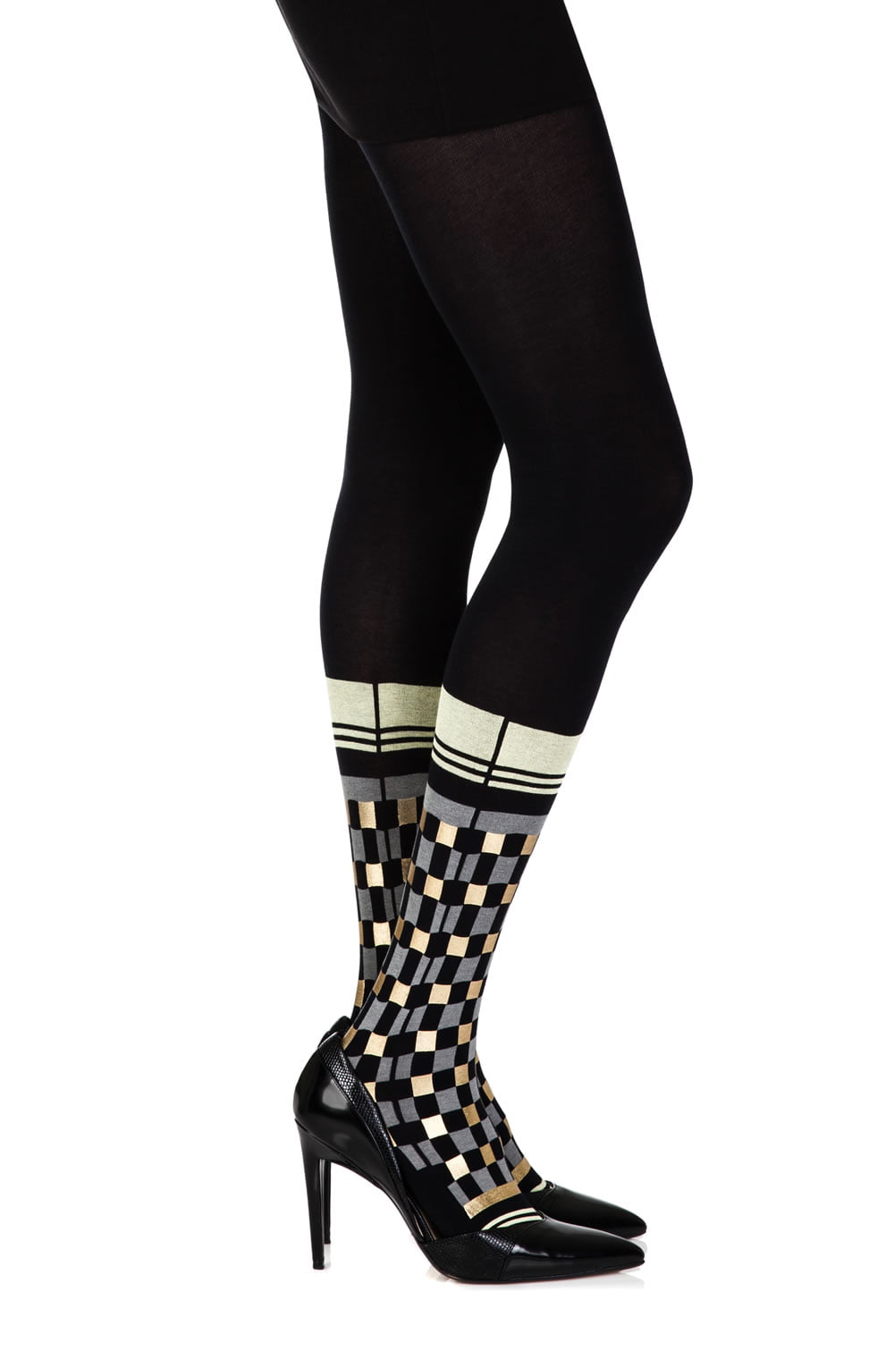 Zohara "Happy Socks" Black Print Tights - The Rabbit Hole Life