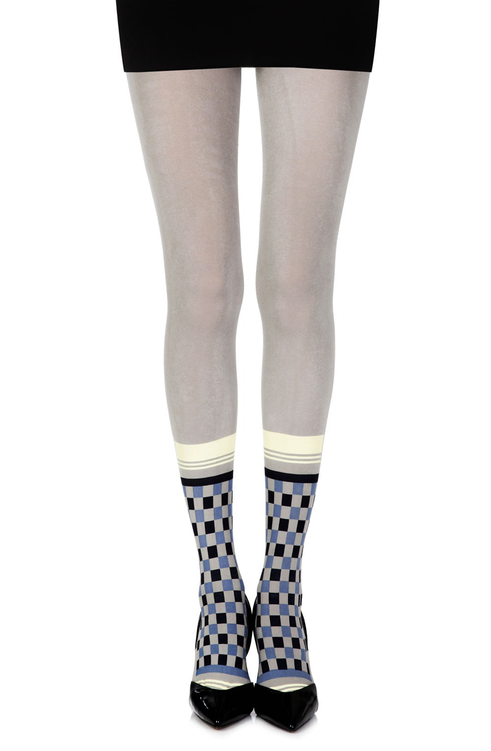 Zohara "Happy Socks" Grey/Multi Print Tights - The Rabbit Hole Life