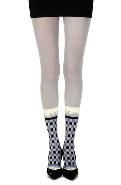 Zohara "Happy Socks" Grey/Multi Print Tights - The Rabbit Hole Life