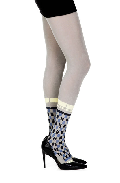 Zohara "Happy Socks" Grey/Multi Print Tights - The Rabbit Hole Life