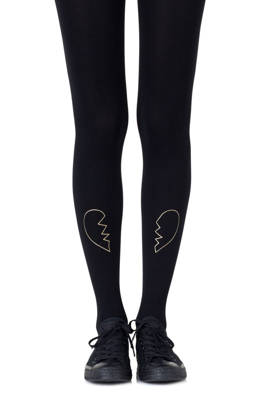 Zohara "Heartbreaker" Gold Print Tights - The Rabbit Hole Life