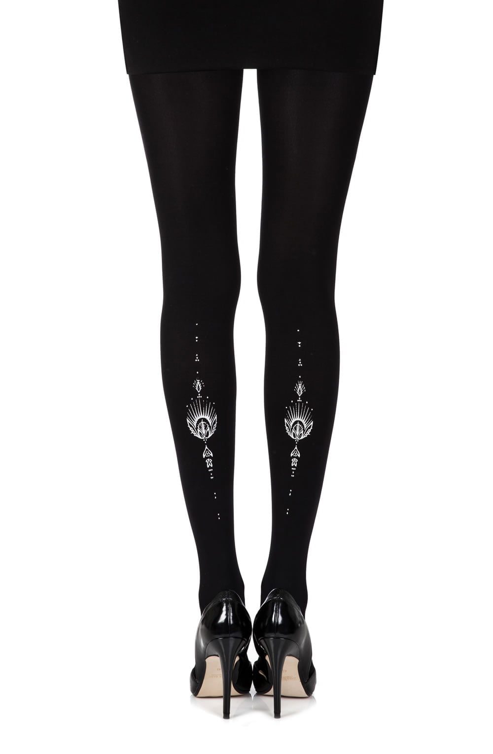 Zohara "Jewel In The Night" Black Print Tights - The Rabbit Hole Life