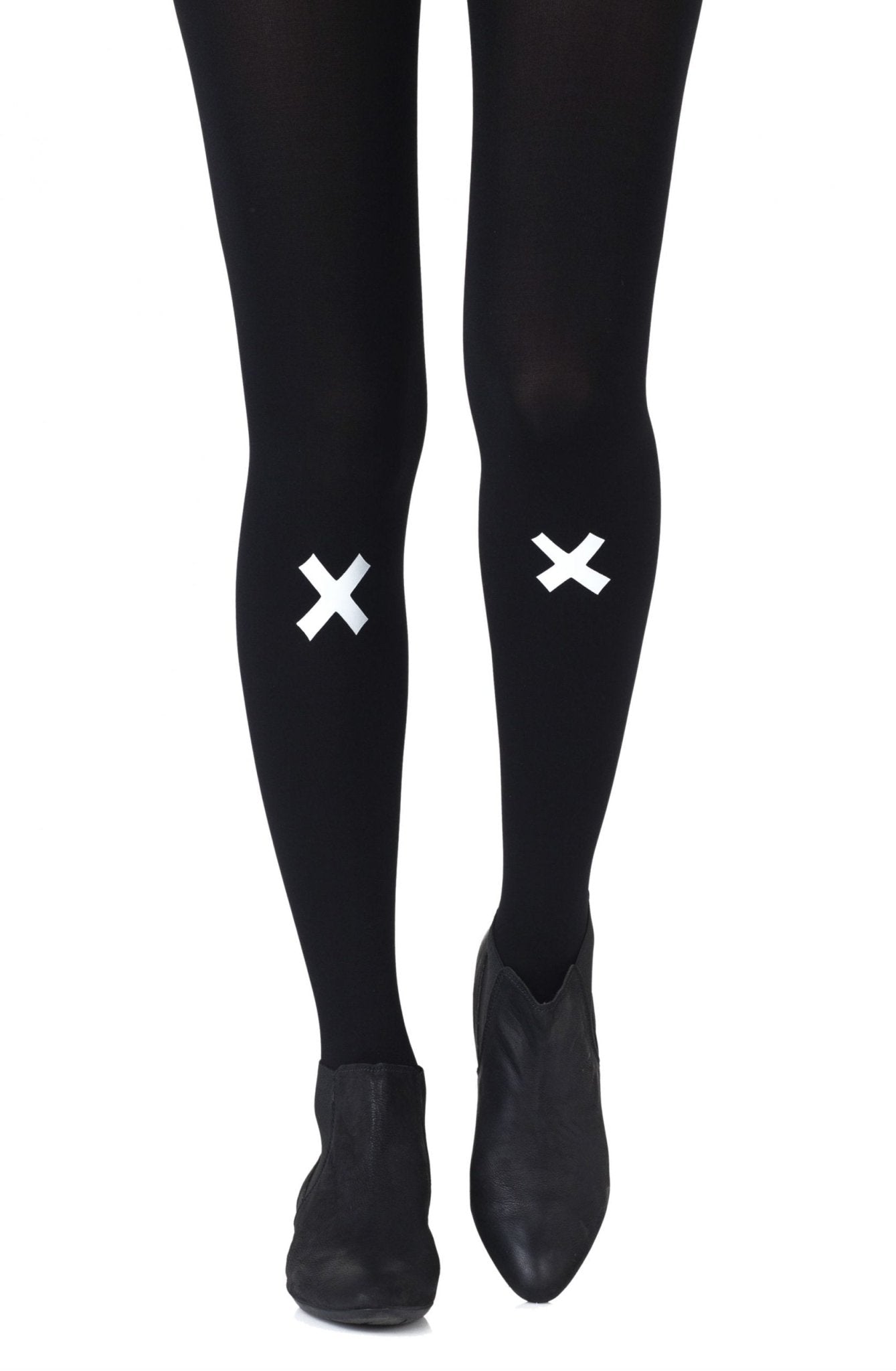 Zohara "Kiss And Tell" Light Grey Print Tights - The Rabbit Hole Life