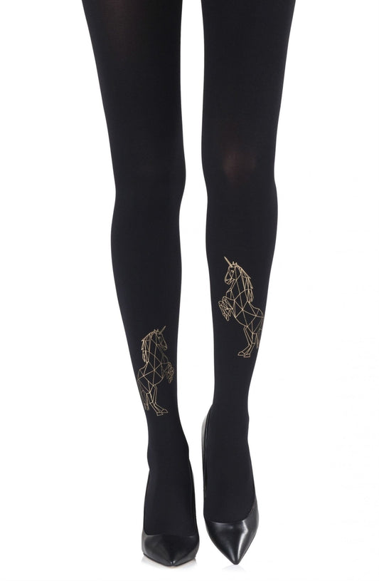 Zohara "Magic Dance" Gold Print Tights - The Rabbit Hole Life