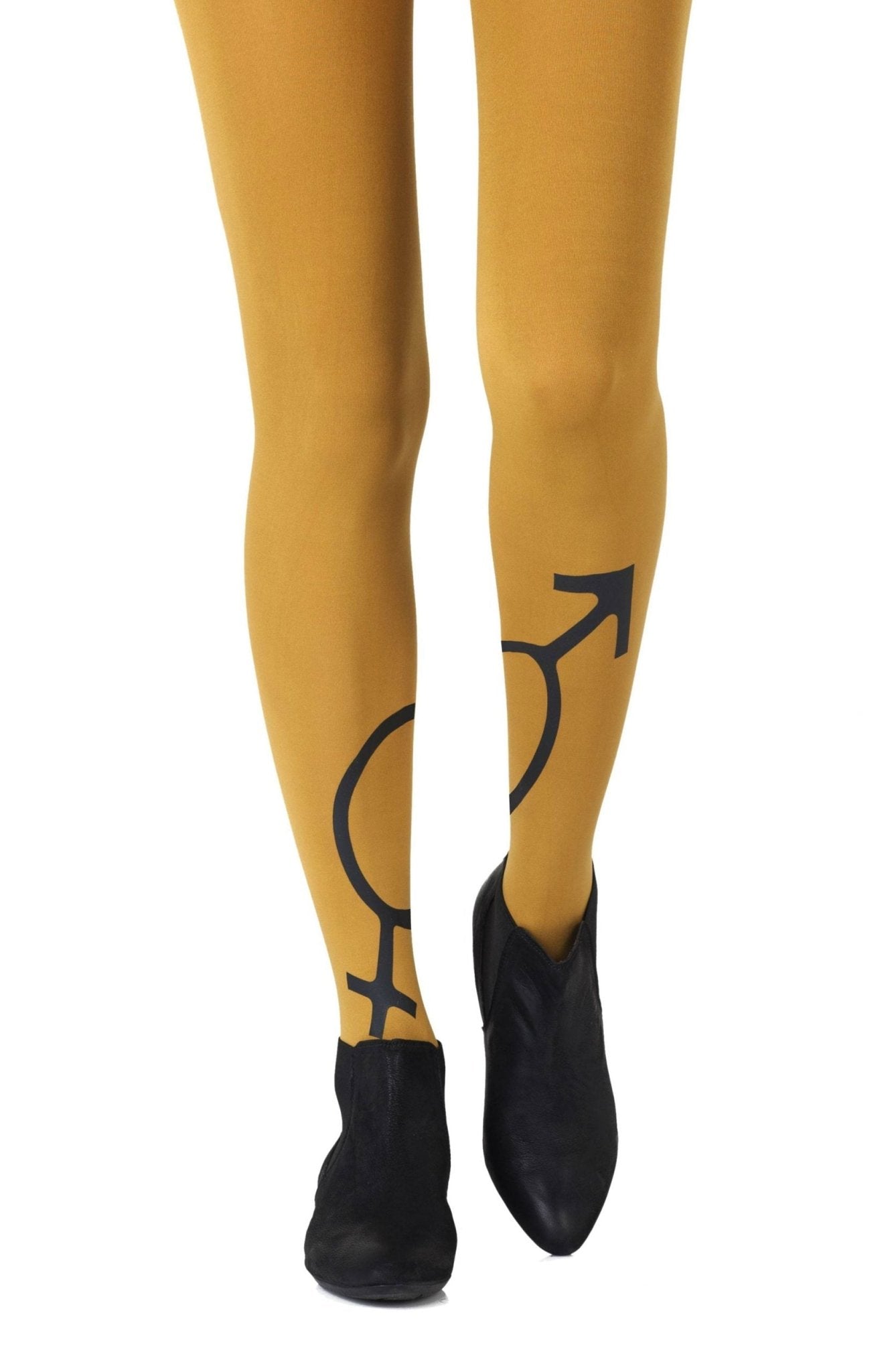 Zohara "Mars + Venus" Black Print Tights - The Rabbit Hole Life