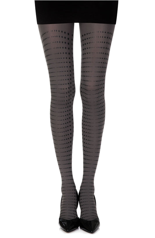 Zohara "Matching Point" Grey Print Tights - The Rabbit Hole Life