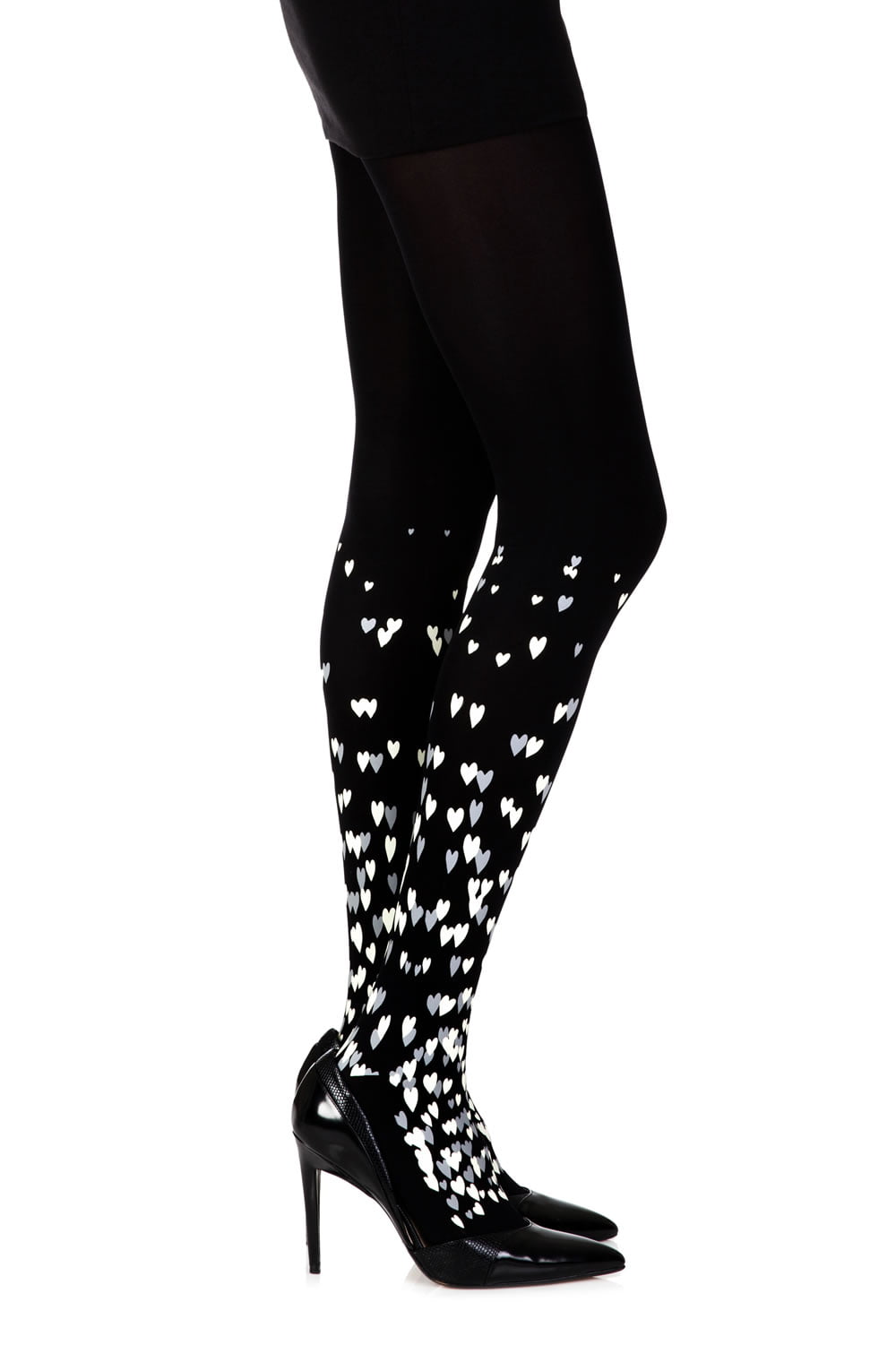 Zohara "Queen Of Hearts" Black Print Tights - The Rabbit Hole Life