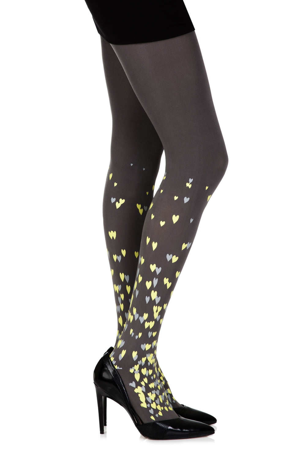 Zohara "Queen Of Hearts" Grey Print Tights - The Rabbit Hole Life