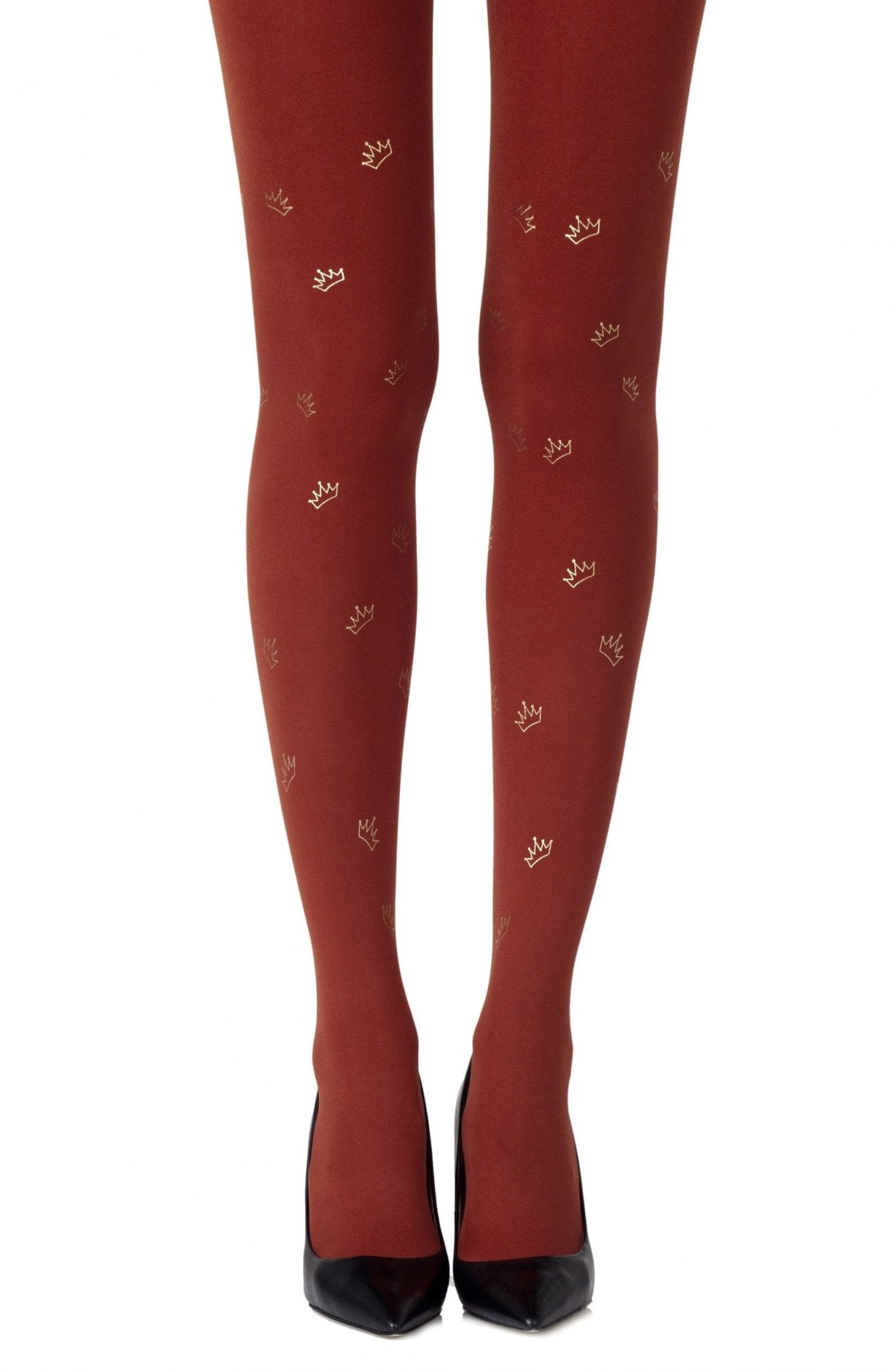 Zohara "Royal Treatment" Rust Print Tights - The Rabbit Hole Life