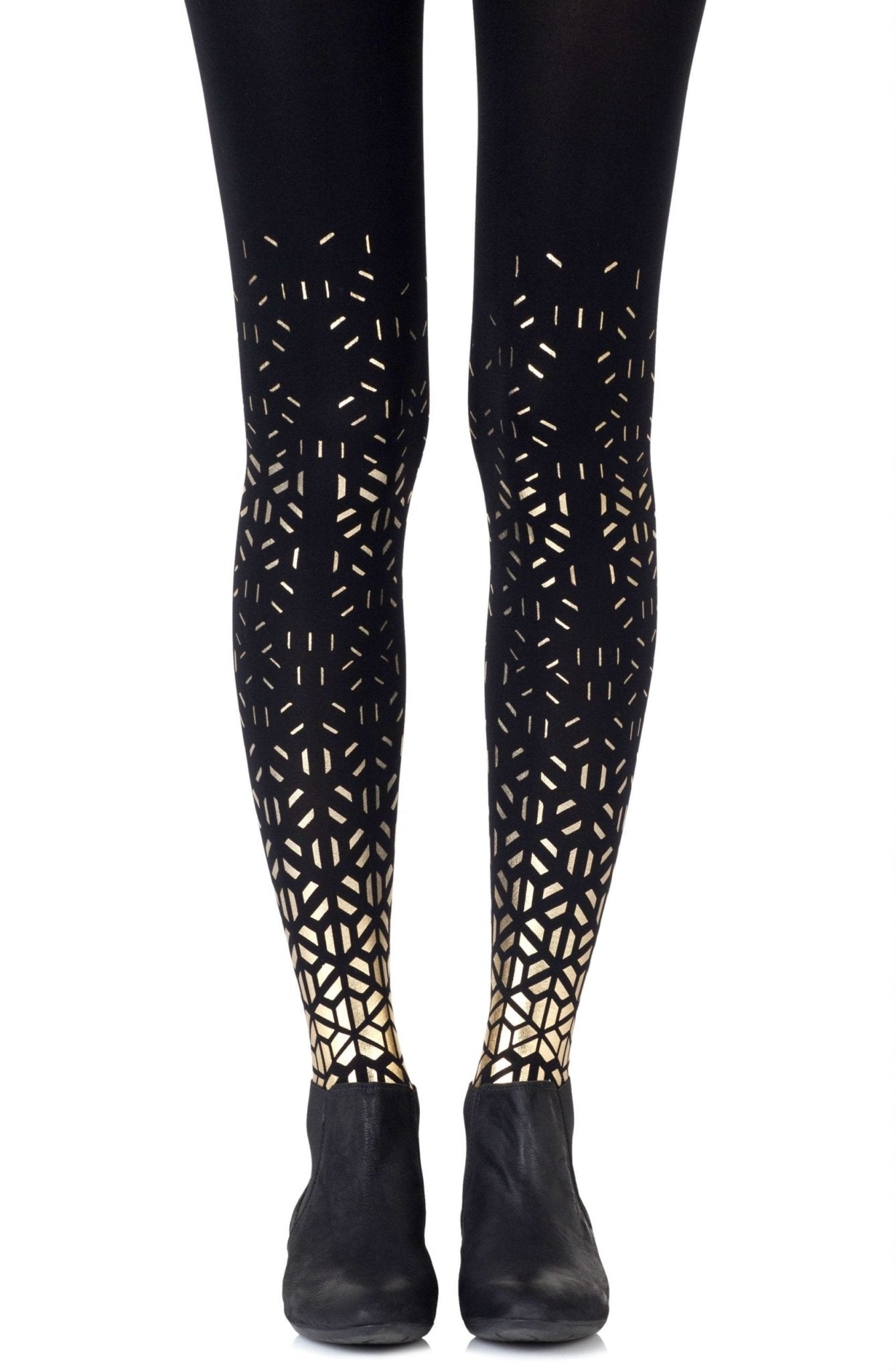 Zohara "Shape Up" Gold Print Tights - The Rabbit Hole Life