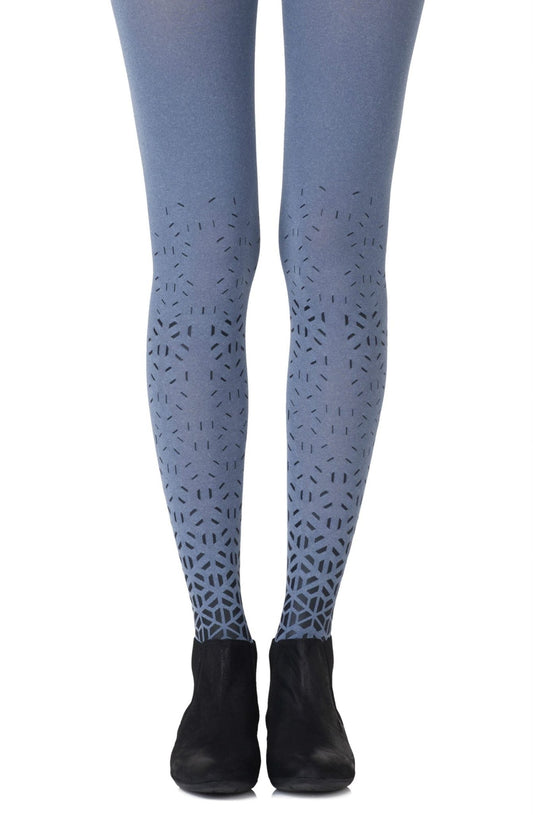 Zohara "Shape Up" Heather Blue Print Tights - The Rabbit Hole Life