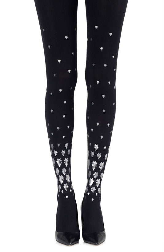 Zohara "Shell Out" Black Print Tights - The Rabbit Hole Life