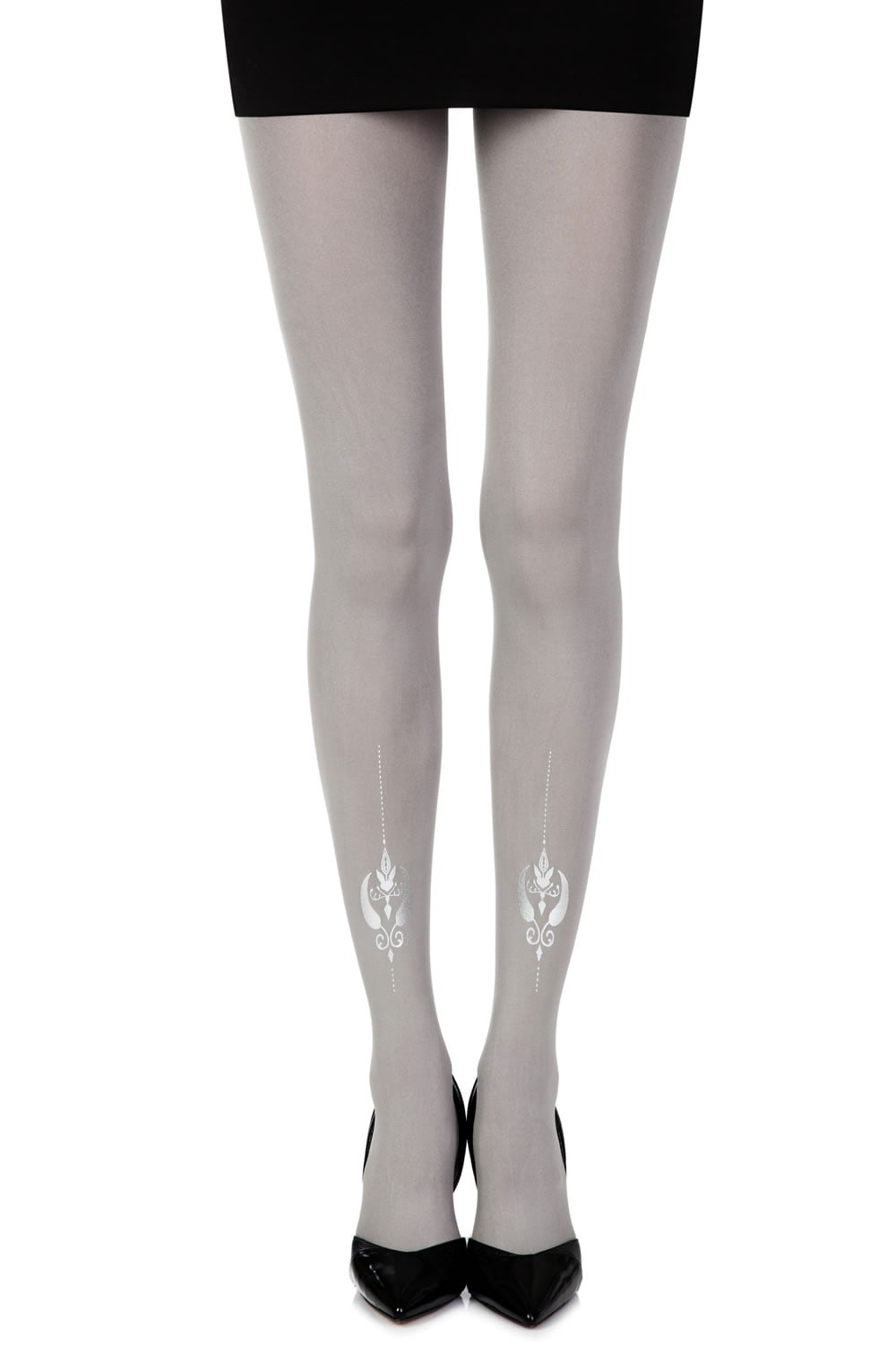 Zohara "Silver Line" Grey Print Tights - The Rabbit Hole Life