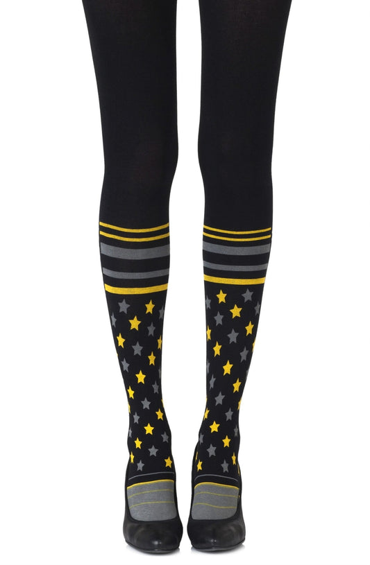 Zohara "Sock It To Me" Black Print Tights - The Rabbit Hole Life