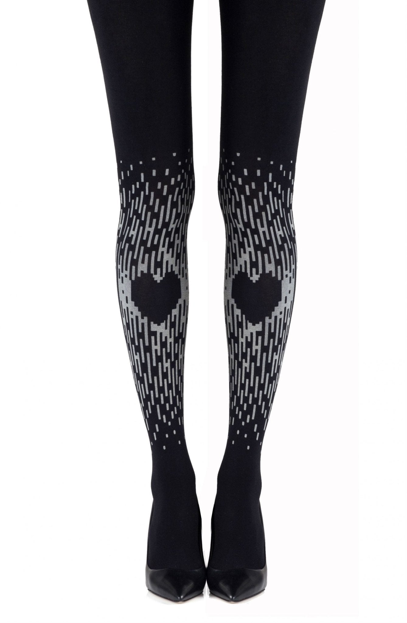 Zohara "Spread The Love" Grey Print Tights - The Rabbit Hole Life