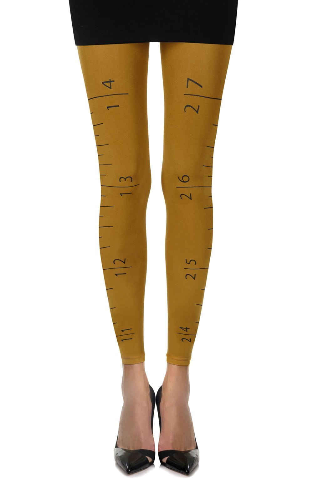 Zohara "Tape Measure" Mustard Footless Tights - The Rabbit Hole Life