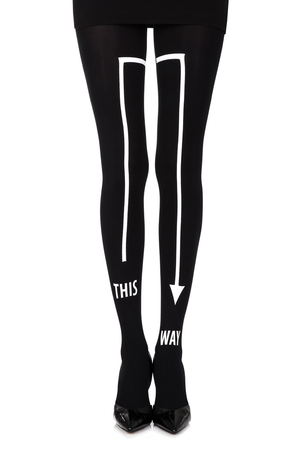 Zohara "This Way" Black Print Tights - The Rabbit Hole Life