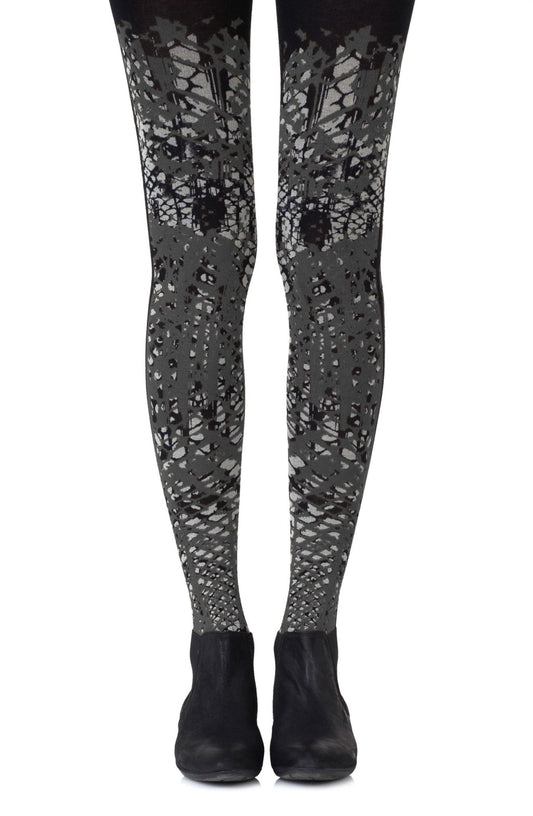 Zohara "Tip The Scale" Light Grey Print Tights - The Rabbit Hole Life