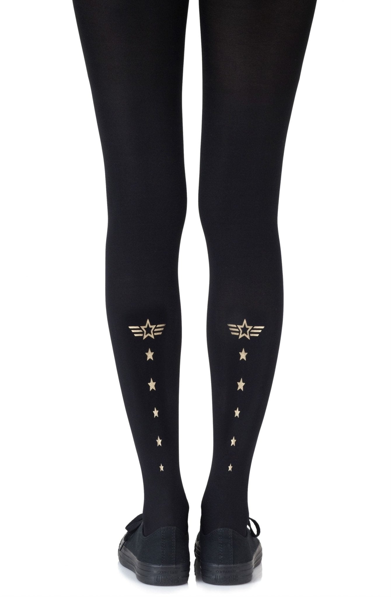 Zohara "Top Gun" Gold Print Tights - The Rabbit Hole Life